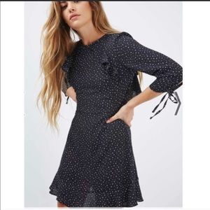 TOPSHOP Navy White Stars Mini Open Back Dress